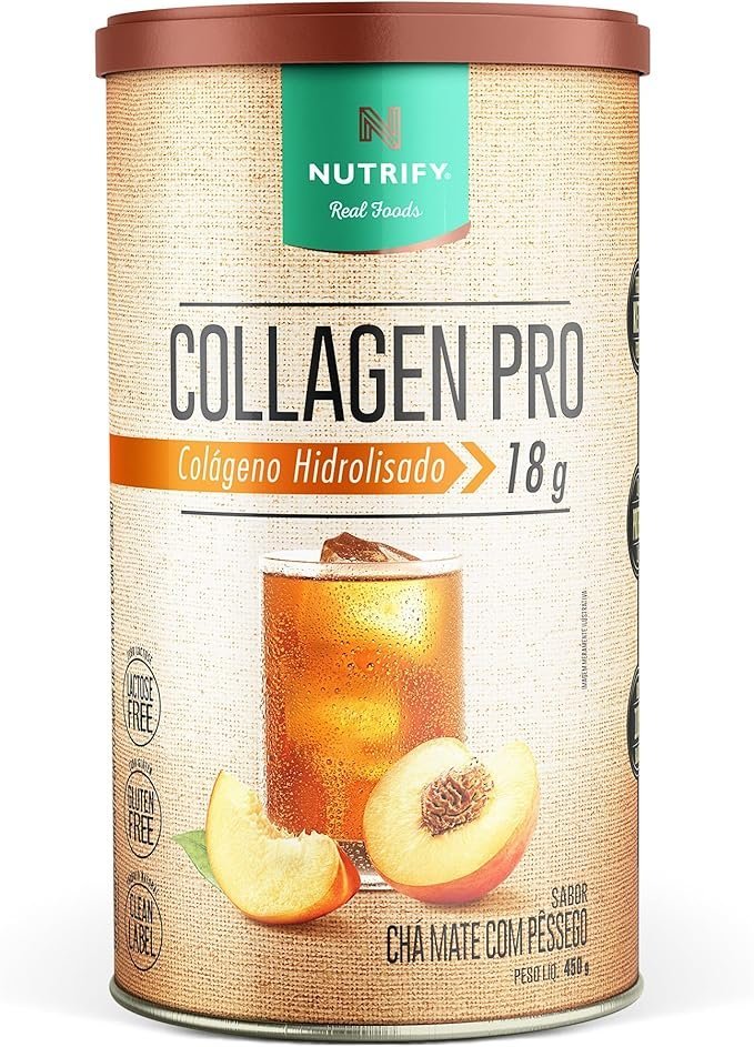 Nutrify-Collagen-Pro-Colageno-Hidrolisado-com-Proteina-Sem-Gluten-Sem-Acucar-e-Lactose-Sabor-Cha-Mate-com-Pessego-450g.jpg Nutrify - Collagen Pro - Colágeno Hidrolisado com Proteína - Sem Glúten, Sem Açúcar e Lactose - Sabor Chá Mate com Pêssego - 450g - Imagem 1