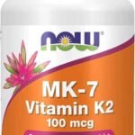 Suplementos NOW, vitamina K2 MK7 100 µg, auxílio cardiovascular*, auxilia na saúde óssea*, 60 cápsulas veganas