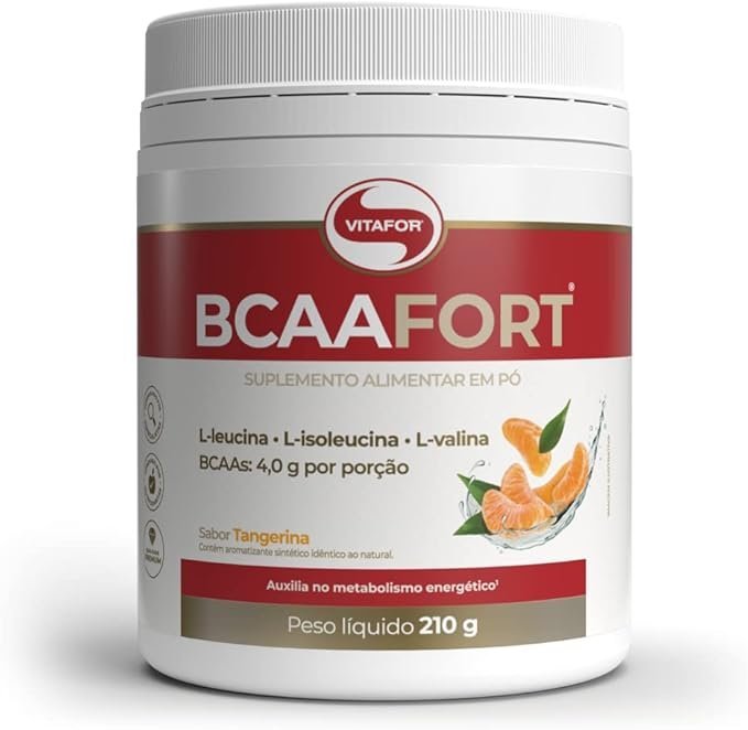 Vitafor-BCAA-Fort-210g-Tangerina-1.jpg Vitafor - BCAA Fort - 210g - Tangerina - Imagem 1